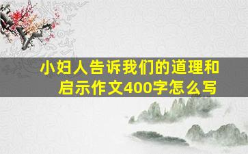 小妇人告诉我们的道理和启示作文400字怎么写