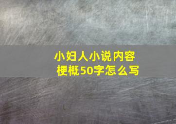 小妇人小说内容梗概50字怎么写