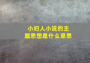 小妇人小说的主题思想是什么意思