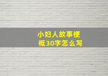 小妇人故事梗概30字怎么写