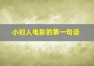 小妇人电影的第一句话