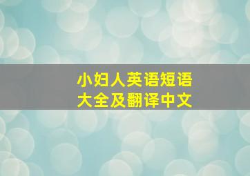 小妇人英语短语大全及翻译中文