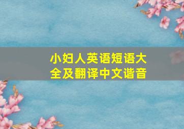 小妇人英语短语大全及翻译中文谐音