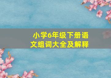 小学6年级下册语文组词大全及解释