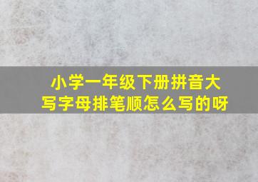 小学一年级下册拼音大写字母排笔顺怎么写的呀