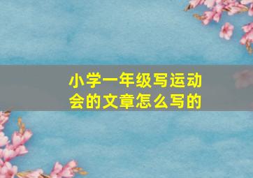 小学一年级写运动会的文章怎么写的