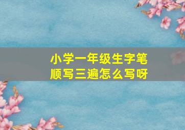 小学一年级生字笔顺写三遍怎么写呀