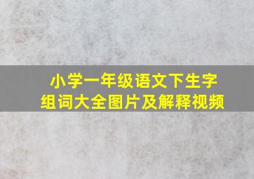 小学一年级语文下生字组词大全图片及解释视频