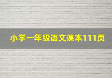 小学一年级语文课本111页