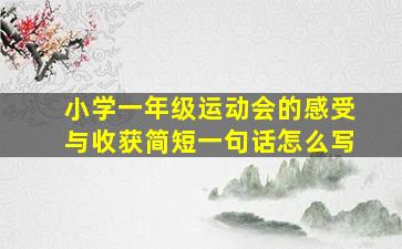 小学一年级运动会的感受与收获简短一句话怎么写