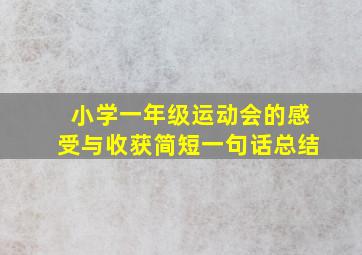 小学一年级运动会的感受与收获简短一句话总结