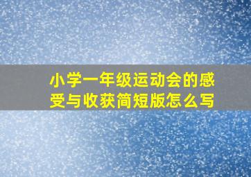 小学一年级运动会的感受与收获简短版怎么写