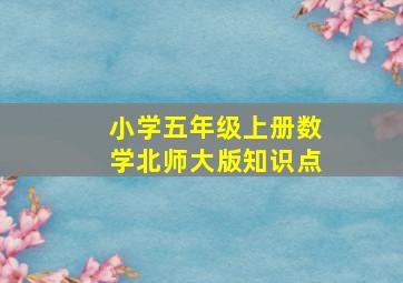 小学五年级上册数学北师大版知识点