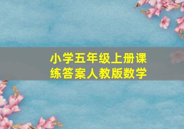 小学五年级上册课练答案人教版数学