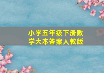 小学五年级下册数学大本答案人教版