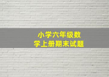 小学六年级数学上册期末试题