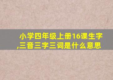 小学四年级上册16课生字,三音三字三词是什么意思