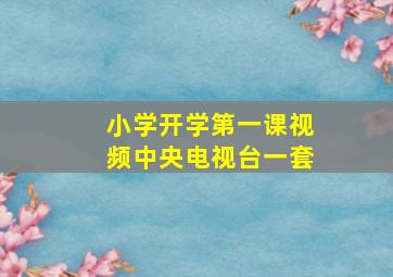 小学开学第一课视频中央电视台一套