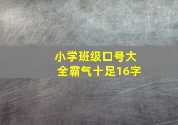 小学班级口号大全霸气十足16字