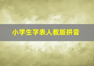 小学生字表人教版拼音