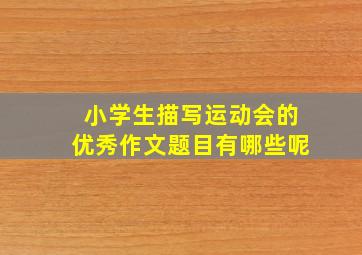 小学生描写运动会的优秀作文题目有哪些呢