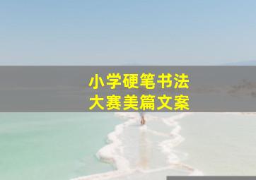 小学硬笔书法大赛美篇文案