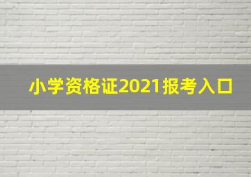 小学资格证2021报考入口