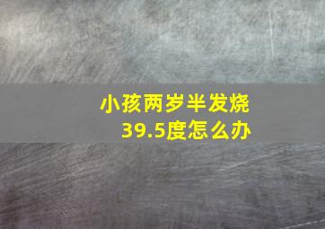 小孩两岁半发烧39.5度怎么办