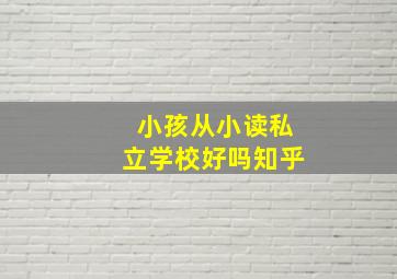 小孩从小读私立学校好吗知乎