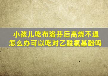 小孩儿吃布洛芬后高烧不退怎么办可以吃对乙酰氨基酚吗