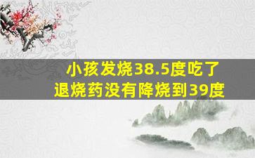 小孩发烧38.5度吃了退烧药没有降烧到39度