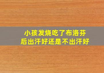 小孩发烧吃了布洛芬后出汗好还是不出汗好