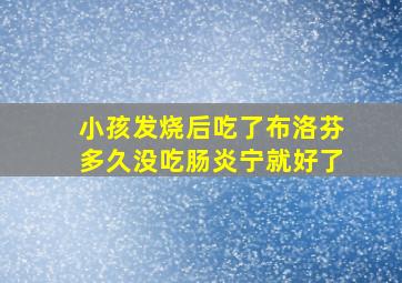 小孩发烧后吃了布洛芬多久没吃肠炎宁就好了