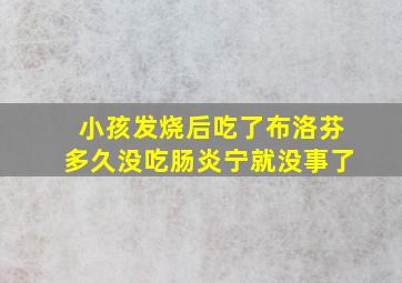 小孩发烧后吃了布洛芬多久没吃肠炎宁就没事了