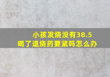 小孩发烧没有38.5喝了退烧药要紧吗怎么办