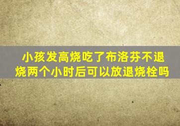 小孩发高烧吃了布洛芬不退烧两个小时后可以放退烧栓吗