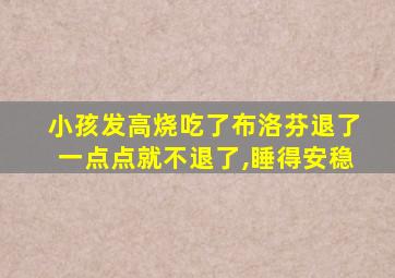 小孩发高烧吃了布洛芬退了一点点就不退了,睡得安稳