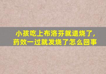 小孩吃上布洛芬就退烧了,药效一过就发烧了怎么回事