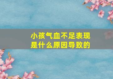 小孩气血不足表现是什么原因导致的