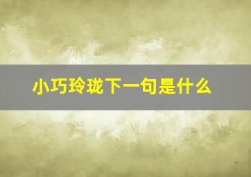 小巧玲珑下一句是什么