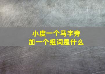 小度一个马字旁加一个组词是什么