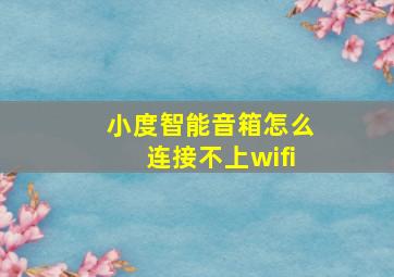 小度智能音箱怎么连接不上wifi