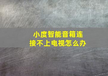 小度智能音箱连接不上电视怎么办