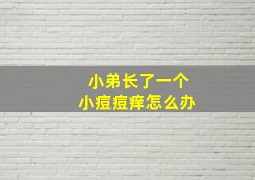 小弟长了一个小痘痘痒怎么办