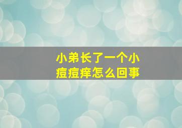 小弟长了一个小痘痘痒怎么回事