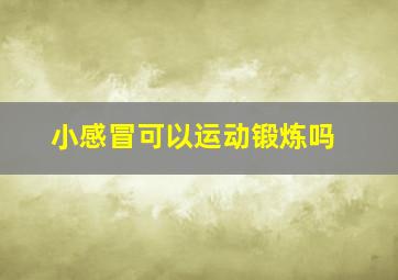 小感冒可以运动锻炼吗