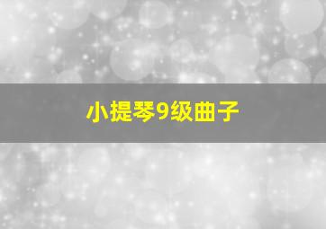 小提琴9级曲子