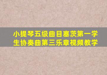 小提琴五级曲目塞茨第一学生协奏曲第三乐章视频教学