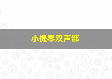 小提琴双声部