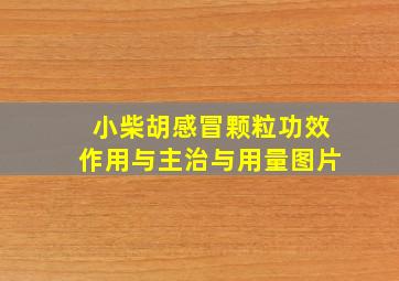 小柴胡感冒颗粒功效作用与主治与用量图片